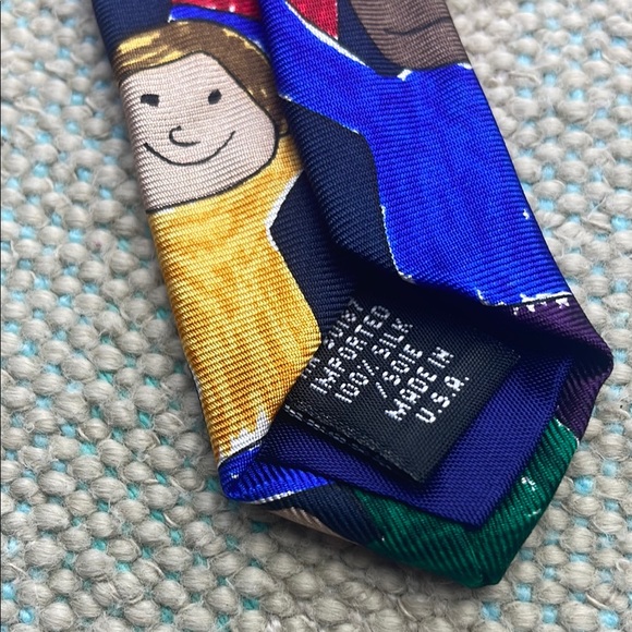 Vintage 1994 Save The Children Silk Tie Flag Art - Picture 8 of 14